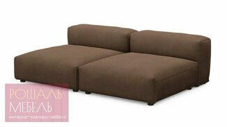 Прямой диван Федон сдвоенный большой и глубокий коричневого цвета