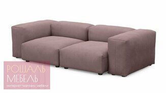 Прямой диван Федон двухсекционный малый темно-розового цвета