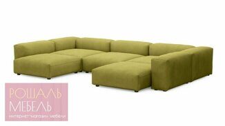 Угловой диван Федон П-образный горчичного цвета цвета