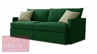 Прямой диван-кровать Медимн ЭКО изумрудного цвета