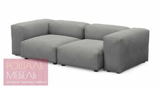 Прямой диван Федон двухсекционный малый серого цвета