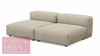 Прямой диван Федон сдвоенный большой и глубокий бежевого цвета