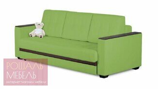 Прямой диван-кровать Альфред Лайт зеленого цвета