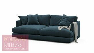 Прямой диван-кровать Иерон синего цвета