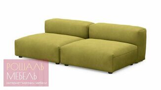 Прямой диван Федон сдвоенный большой горчичного цвета